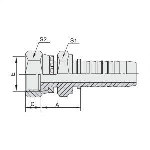 CONEXIÓN 24211D ESPIGA HEMBRA ORFS A/PLANO C/HEXÁGONO PARA MANGUERA R1 - R2 - R12
