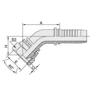 CONEXIÓN 22641 ESPIGA HEMBRA 45° BSPP PARA MANGUERA R1 - R2 – R12