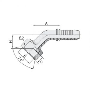 CONEXIÓN 24241-06-06L ESPIGA 45° HEMBRA ORFS A/P LARGE
