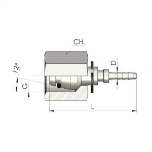 ESPIGA HEMBRA MILIMÉTRICA SERIE LIGERA PARA MICRO-MANGUERA CON HEXÁGONO
