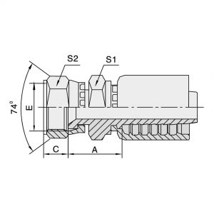 CONEXIÓN 26712-PK ACOPLE HEMBRA JIC PRE-ARMADA TIPO PARKER PK R12- 4SP
