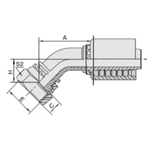 26741 - PK ESPIGA HEMBRA JIC 45° PRE ARMADA R2